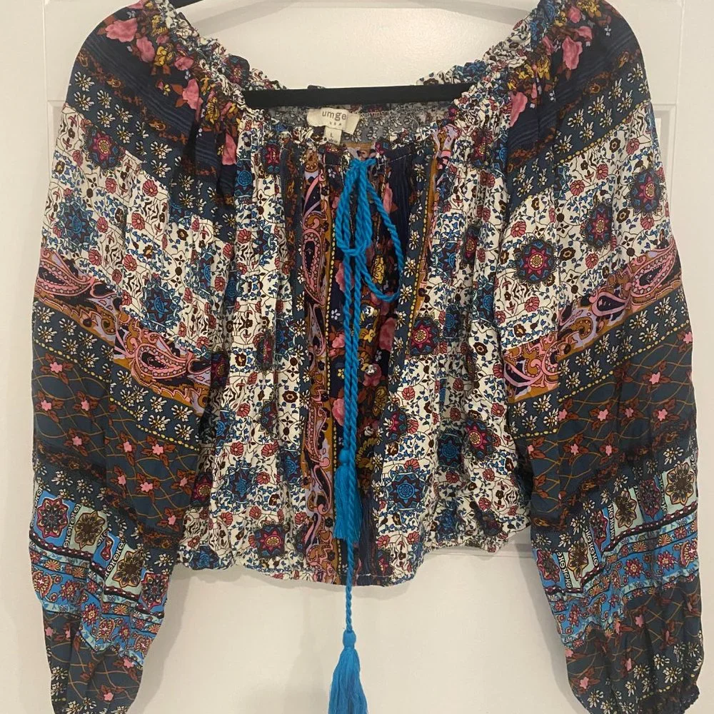 Umgee Crop Boho Blouse - Picture 1 of 4